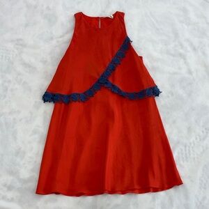 Tory Burch Red Dress with Blue Accents
